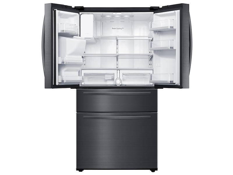 25 cu. ft. Large Capacity 4-Door French Door Refrigerator with External Water & Ice Dispenser in Black Stainless Steel
