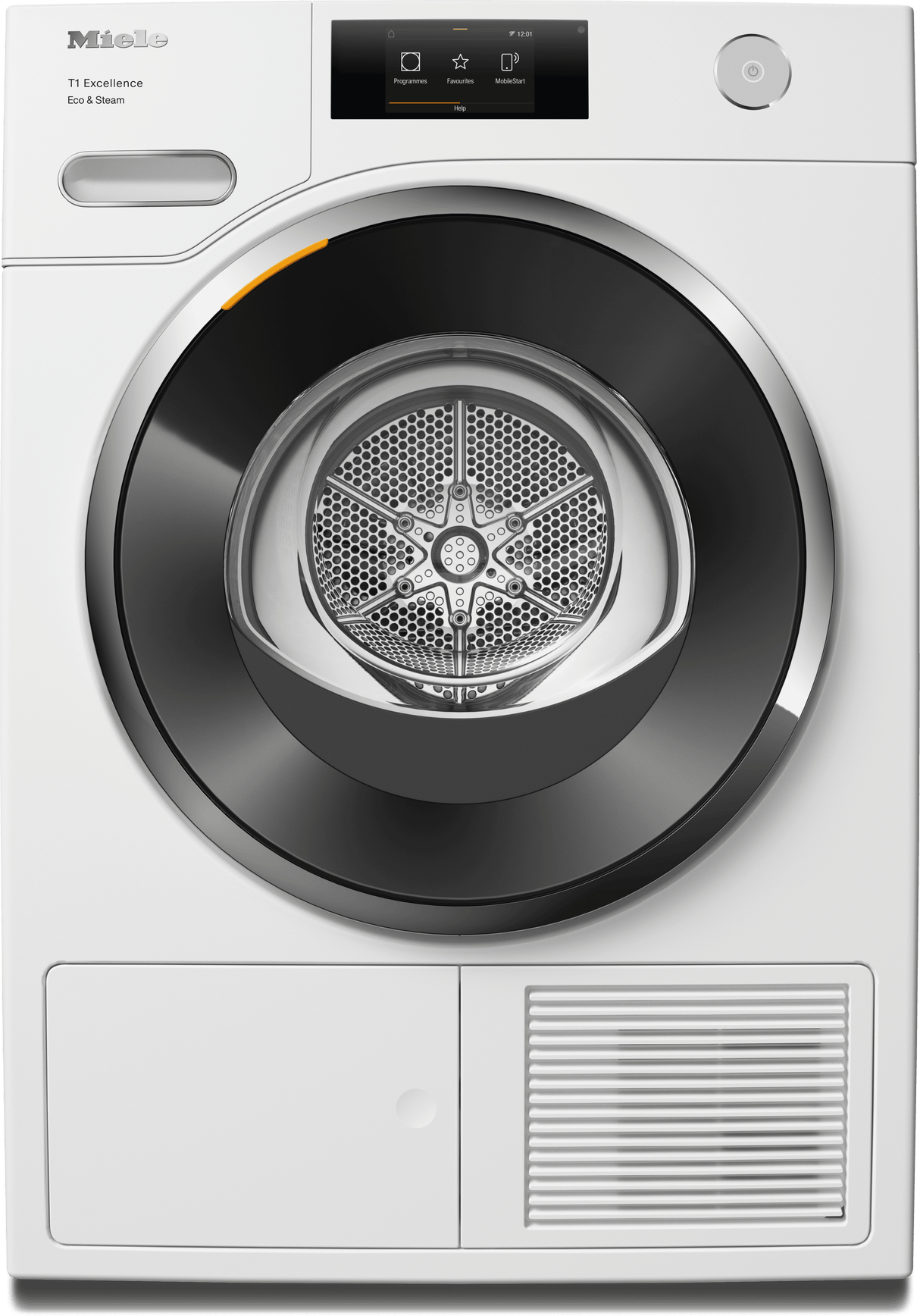 TXR960WP Eco&Steam - T1 Heat-Pump Dryer: 18 lb (8 kg)  M Touch  SteamCare  Honeycomb drum  FragranceDos  Miele@home