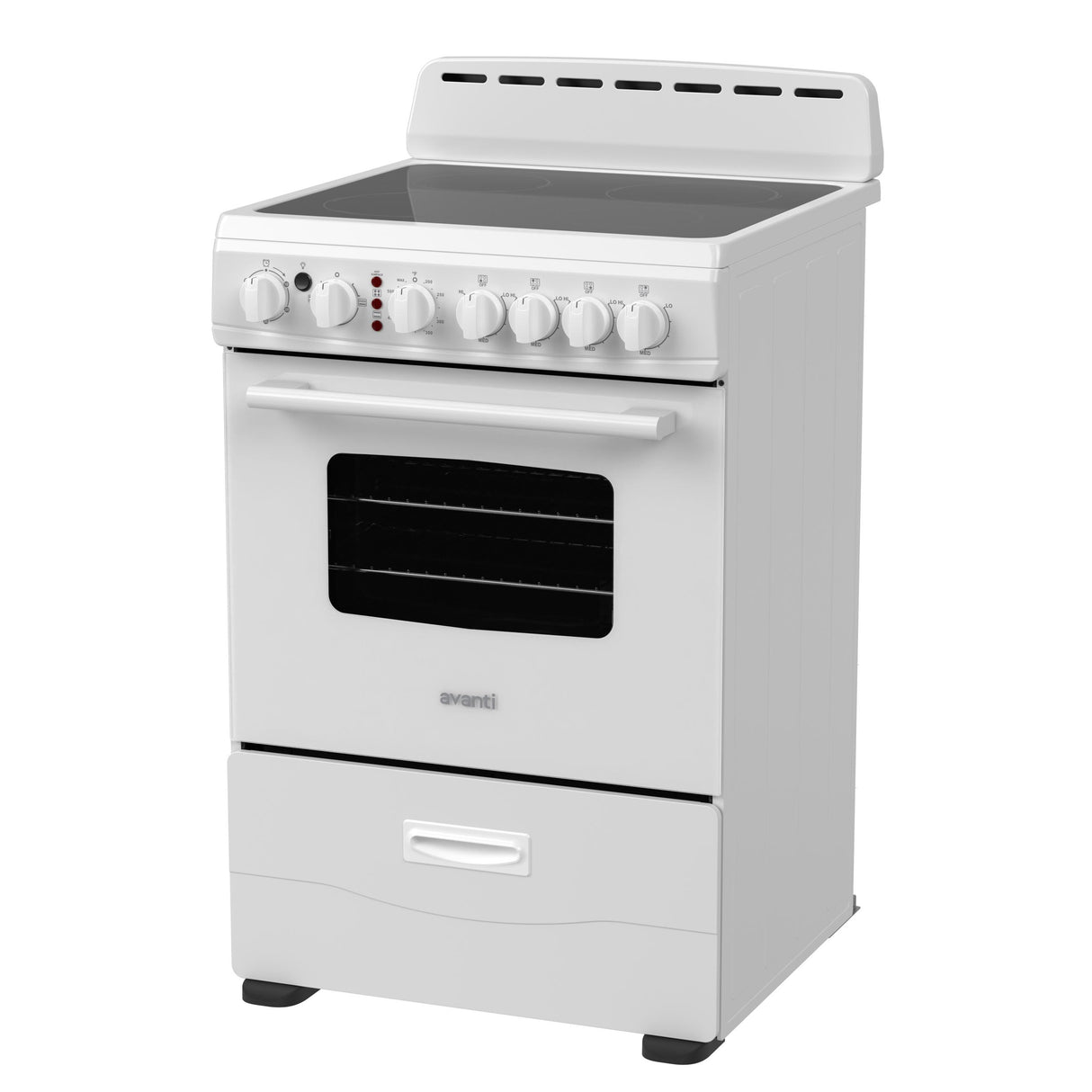 Avanti 24-Inch Freestanding Electric Range with Ceramic Glass Cooktop, in White (CERU240P0W)