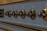 Majestic II 48 Inch Dual Fuel Liquid Propane Freestanding Range in Blue Grey with Bronze Trim