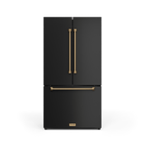 36 Inch 20.3 Cu Ft French Door Counter Depth Refrigerator With Ice Maker In Black/bronze  Gordon Ramsay Series