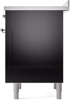 Nostalgie II 36 Inch Electric Freestanding Range in Glossy Black with Chrome Trim
