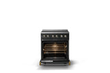 30"W. Induction Range (Finish: Antique Bronze, Trim: Brushed Brass)