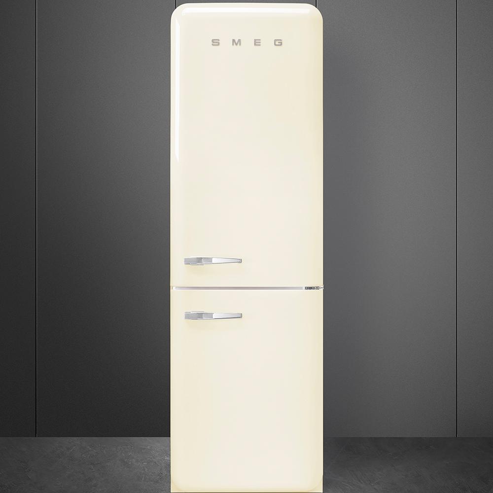 Approx 24" 50'S Style refrigerator with automatic freezer, Cream, Right hand hinge