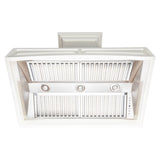 ZLINE Wooden Wall Mount Range Hood in White - Includes Remote Motor (321TT-R) [Size: 30 Inch, CFM: 400]