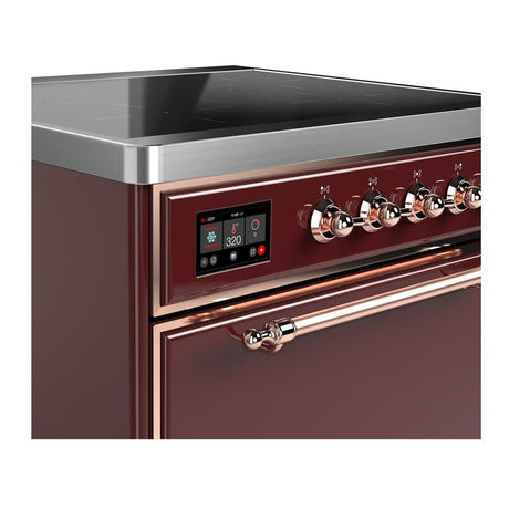 ILVE UMIB30QNR3BUP Majestic III 30 inch Induction Range with 4 Elements, 4 cu. ft. Oven Capacity (Solid Door, Burgundy, Copper)