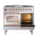 ILVE UND40FNMPSSPLP Nostalgie II Noblesse 40 inch Dual Fuel Range (Liquid Propane, Triple Glass Door, Stainless Steel, Copper)
