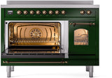 Nostalgie II 48 Inch Electric Freestanding Range in Emerald Green with Bronze Trim