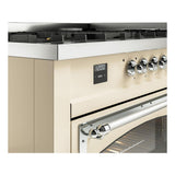 ILVE UN60FNMPAWC Nostalgie II Noblesse 60 inch Dual Fuel Range (9 Sealed Burners + Griddle, Natural Gas, Triple Glass Door, Antique White, Chrome)