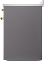 Nostalgie II 30 Inch Electric Freestanding Range in Matte Graphite with Brass Trim