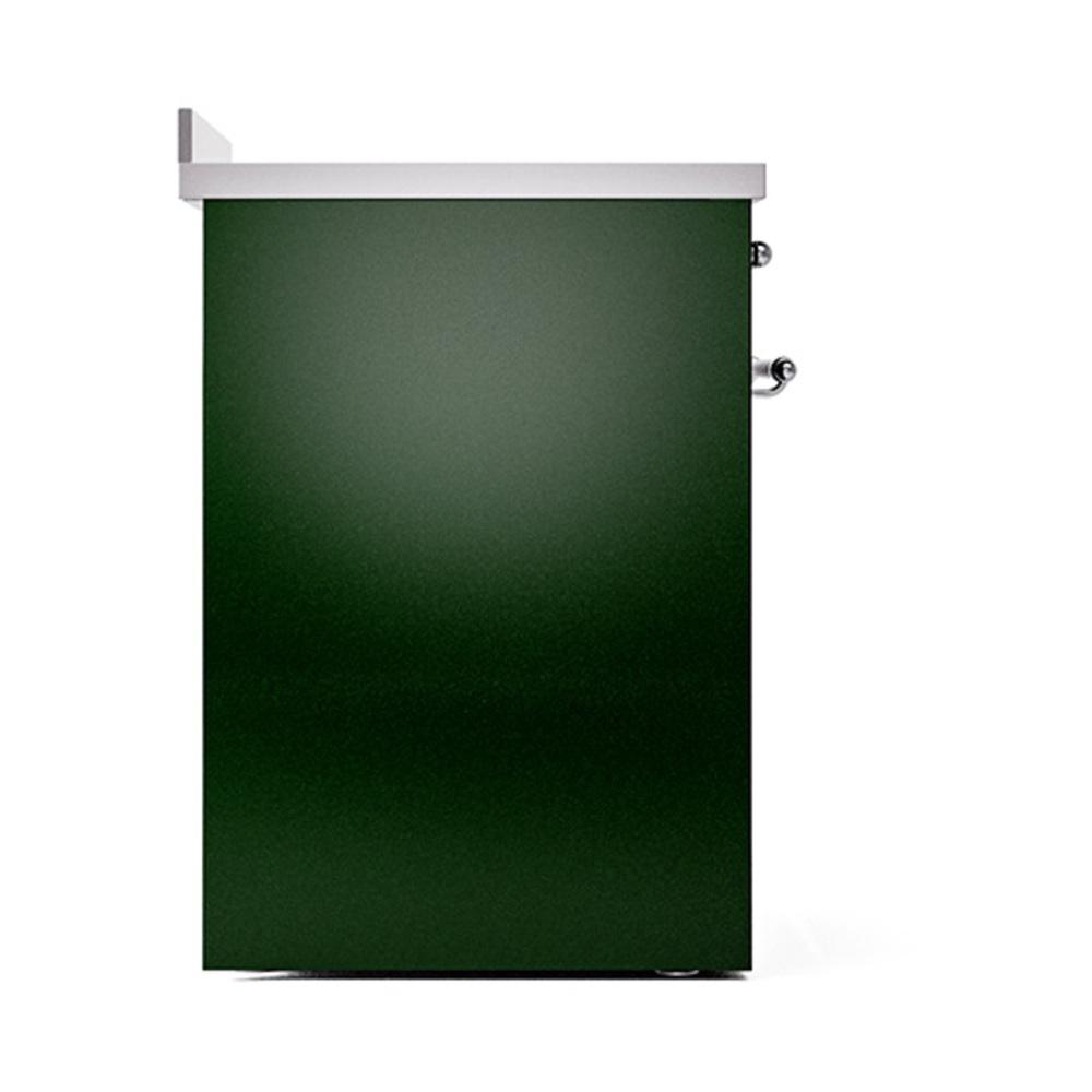 ILVE UNI304QNMPEGC Nostalgie II Noblesse 30 inch Induction Range (Solid Door, Emerald Green, Chrome)