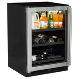 24-In Built-In Beverage Center With Split Convertible Shelves with Door Style - Stainless Steel Frame Glass, Door Swing - Left