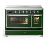 ILVE UMIB48NR3EGC Majestic III 48 inch Induction Range with 6 Elements, 5.02 cu. ft. Total Oven Capacity (Triple Glass Door, Emerald Green, Chrome)
