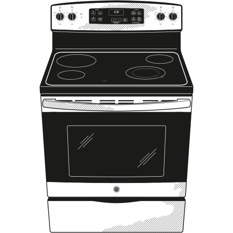 GE® 30" Free-Standing Electric Range