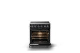 30"W. Electric Range (Finish: Onyx, Trim: Polished Chrome)