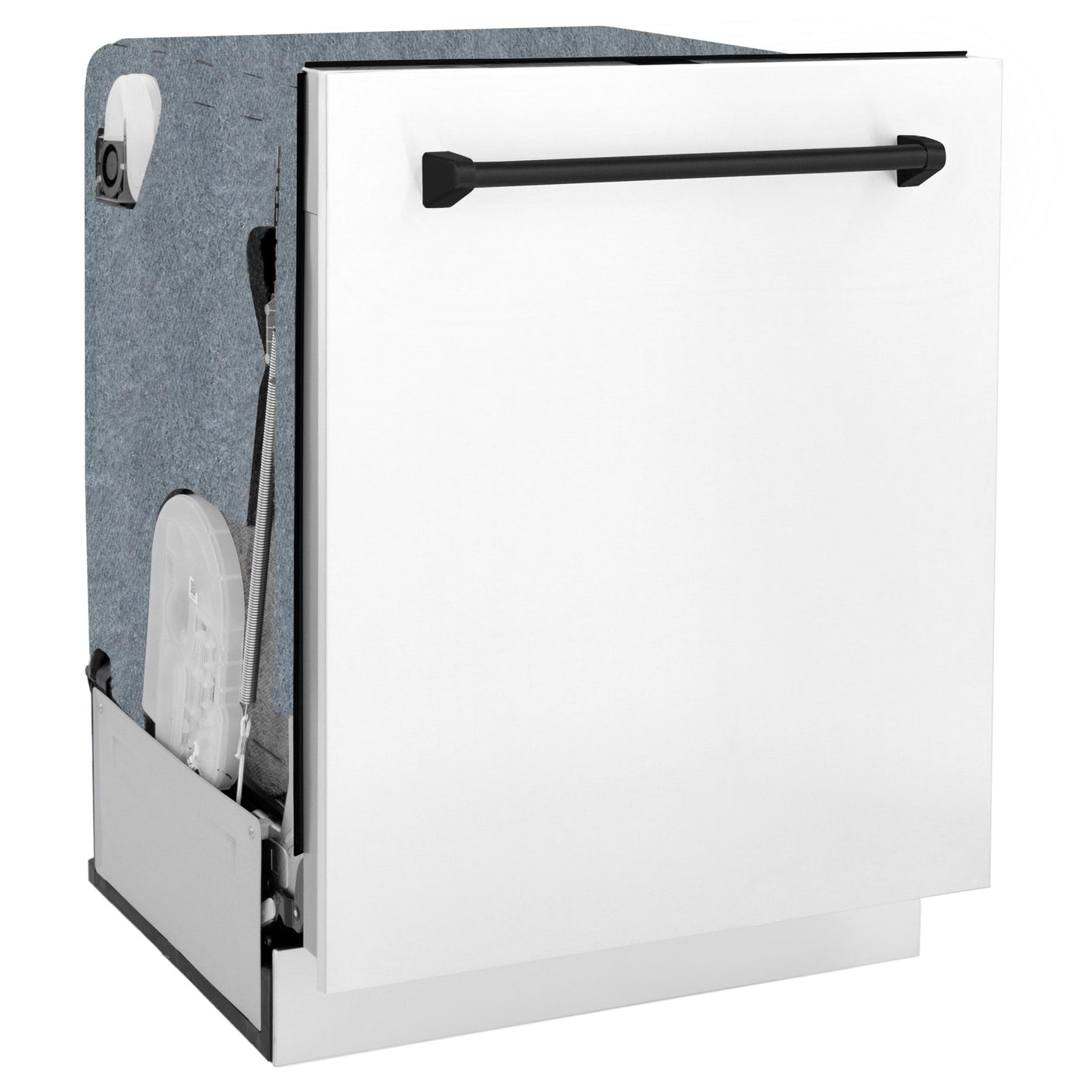 ZLINE Autograph Edition 24" 3rd Rack Top Touch Control Tall Tub Dishwasher in White Matte with Accent Handle, 51dBa (DWMTZ-WM-24) [Color: Matte Black]