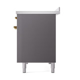 ILVE UNI486QNMPMGG Nostalgie II Noblesse 48 inch Induction Range (Solid Door, Graphite Matte, Brass)