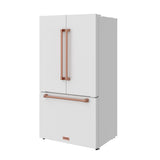 36 Inch French Door Counter Depth Refrigerator With Ice Maker - White/rose Gold  Gordon Ramsay Series