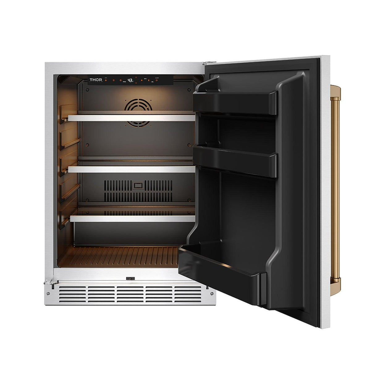Gordon Ramsay Collection 24 Inch Outdoor Undercounter Beverage Cooler In Stainless Steel/bronze