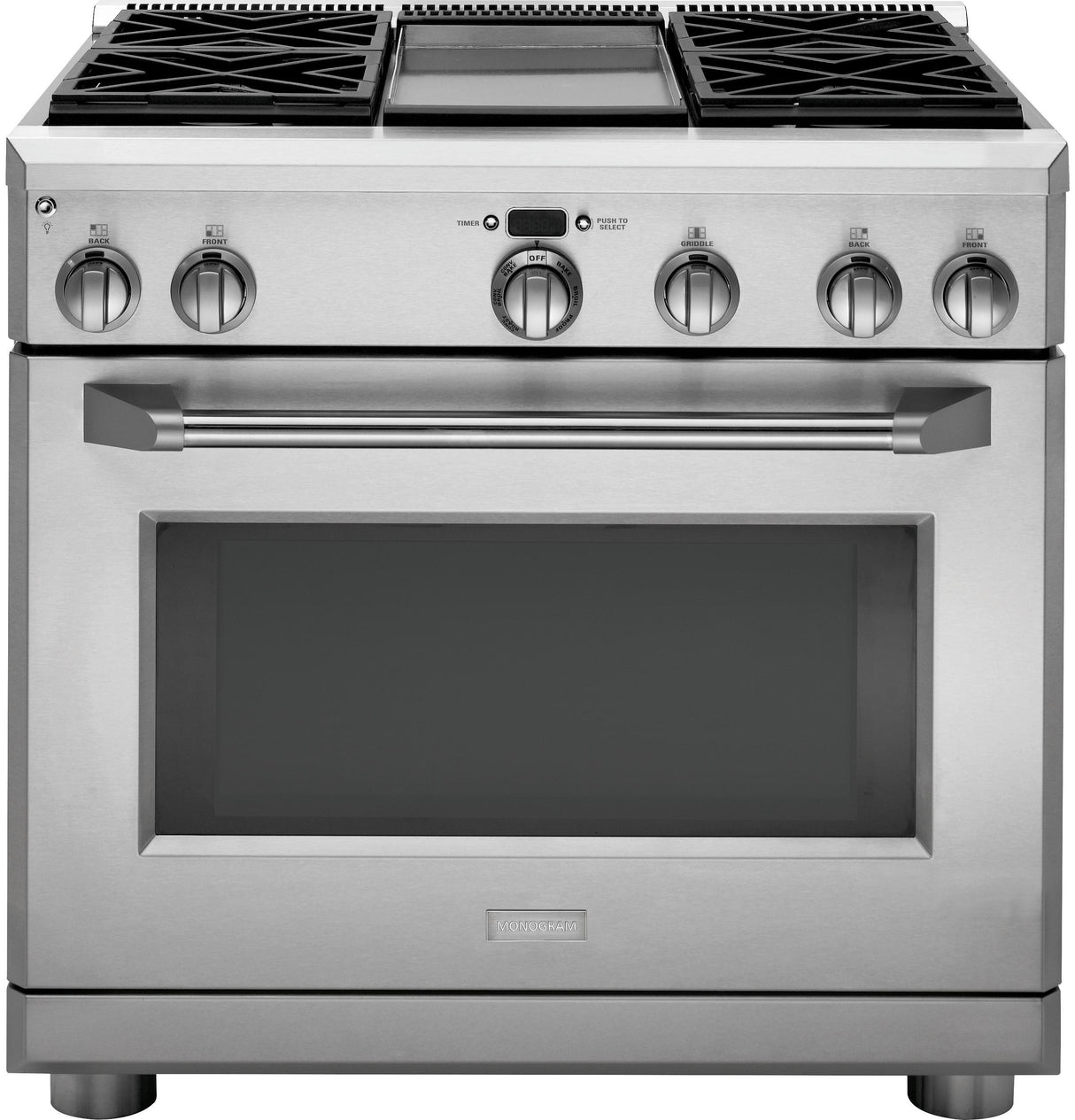 Monogram 36" Dual-Fuel Professional Range with 4 Burners and Griddle (Natural Gas)