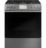 Café™ 30" Smart Slide-In, Front-Control, Dual-Fuel Range in Platinum Glass