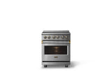 30"W. Induction Range (Finish: Stainless Steel, Trim: Brushed Brass)