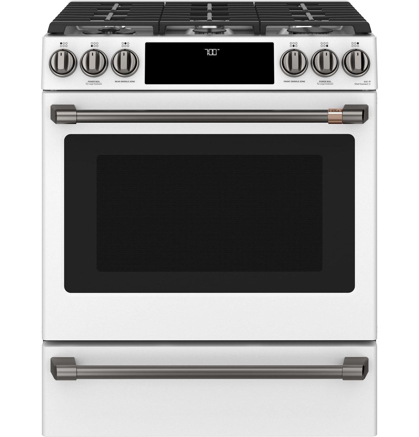 Café™ Front Control Gas Knobs and Handles - Brushed Black