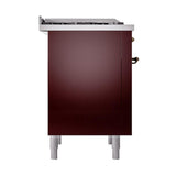 ILVE UN36FQNMPBUB Nostalgie II Noblesse 36 inch Dual Fuel Range (Natural Gas, Solid Door, Burgundy, Burnished)