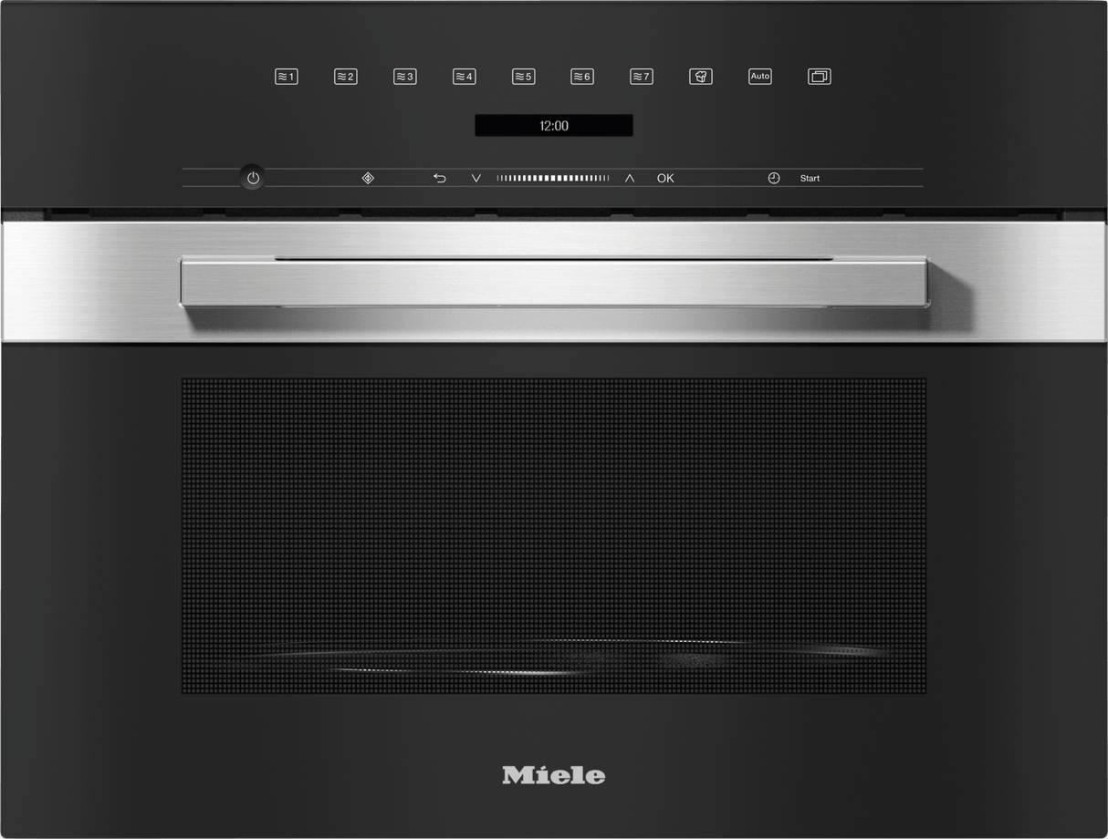M 7240 TC AM Clean Touch Steel - Built-in microwave oven, 24" width in a design that is the perfect complement with controls on the top.
