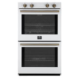 Forno Vomero 30-Inch Double Wall Oven, White, 10 cu.ft Total Capacity, 7100W Convection, Mechanical Controls, Manuel Steam Clean