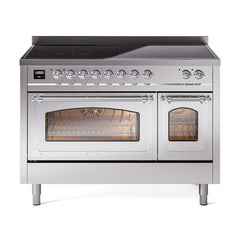 ILVE UNI486NMPSSC Nostalgie II Noblesse 48 inch Induction Range (Triple Glass Door, Stainless Steel, Chrome)