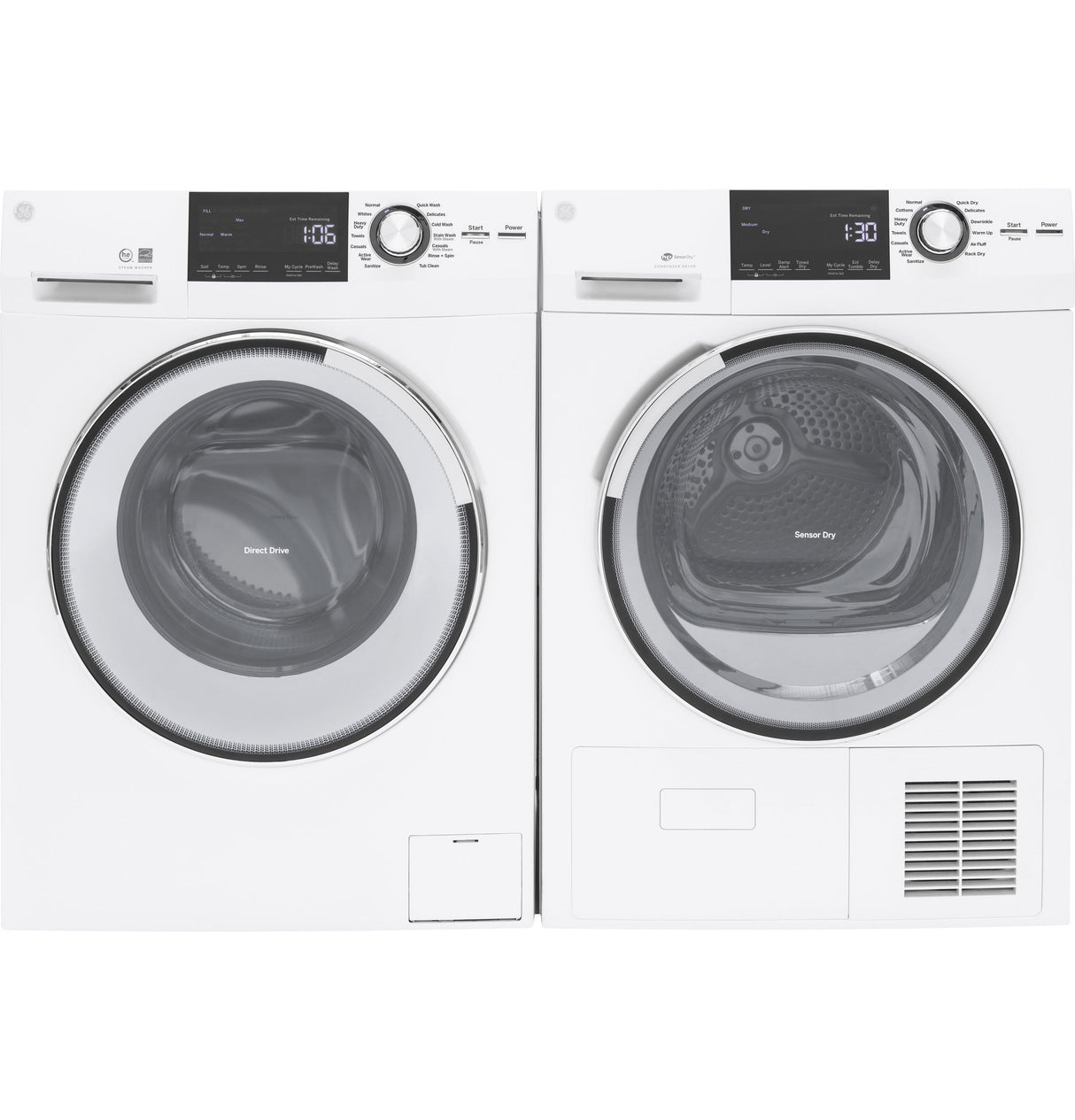 GE® 4.0 cu.ft. Capacity 24" Ventless Condenser Frontload Electric Dryer with Stainless Steel Basket
