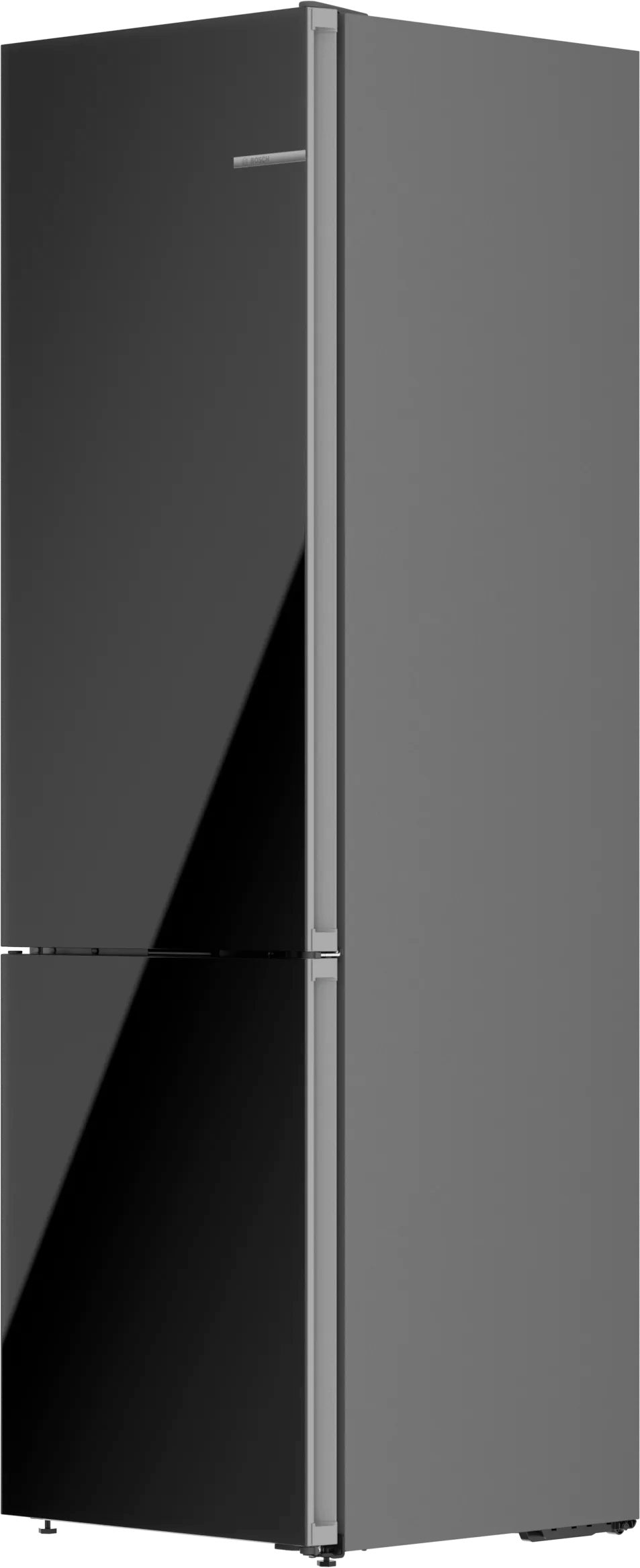 800 Series Free-standing fridge-freezer with freezer at bottom, glass door 24" Black, Total No Frost