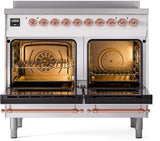 Nostalgie II 40 Inch Electric Freestanding Range in White with Copper Trim