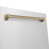 ZLINE Autograph Edition 24" 3rd Rack Top Touch Control Tall Tub Dishwasher in Stainless Steel with Accent Handle, 45dBa (DWMTZ-304-24) [Color: Champagne Bronze]