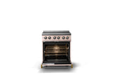 30"W. Electric Range (Finish: Blush, Trim: Brushed Brass)