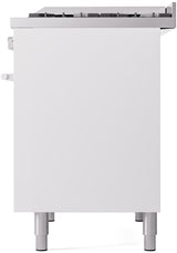 Professional Plus II 40 Inch Dual Fuel Natural Gas Freestanding Range in White with Trim