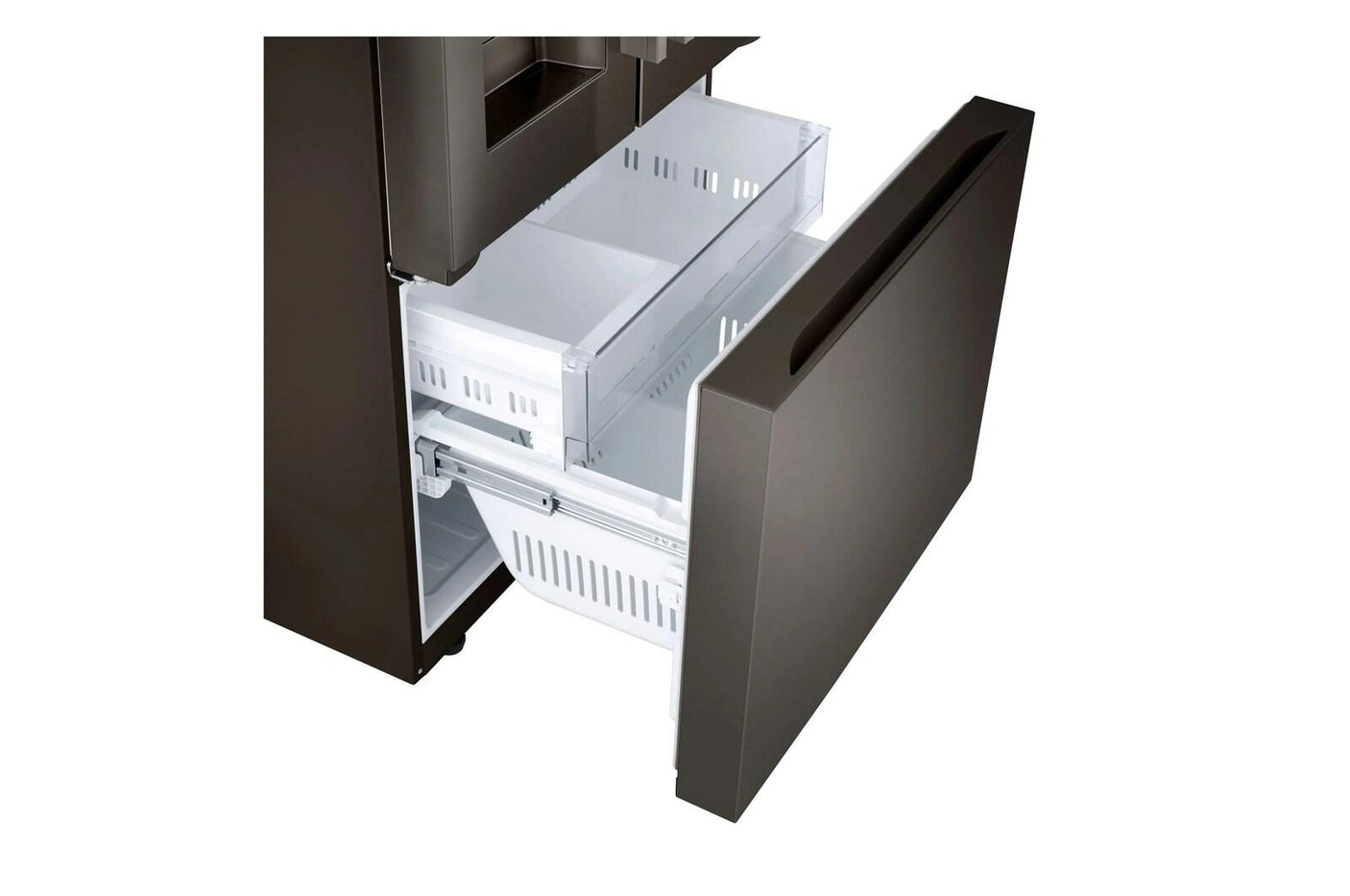 25 cu.ft. 3-Door French Door Refrigerator with NEW Hybrid Handle Design and External Ice and Water Dispenser