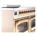 ILVE UNDI406NMPAWG Nostalgie II Noblesse 40 inch Induction Range (Triple Glass Door, Antique White, Brass)
