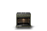 36"W. Dual Fuel Range (Burner: 6b, Finish: Martini, Trim: Polished Chrome, Fuel: Natural Gas)