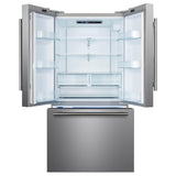 Forno Rivello 36 Inch French Door Refrigerator in Stainless Steel, Internal Water Dispenser, Filtered Ice, Adjustable Shelves, Energy Star Certified