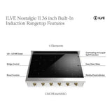 ILVE UHCPI366NSSC Nostalgie II 36 inch Built-In Induction Rangetop with 6 Elements (Chrome)
