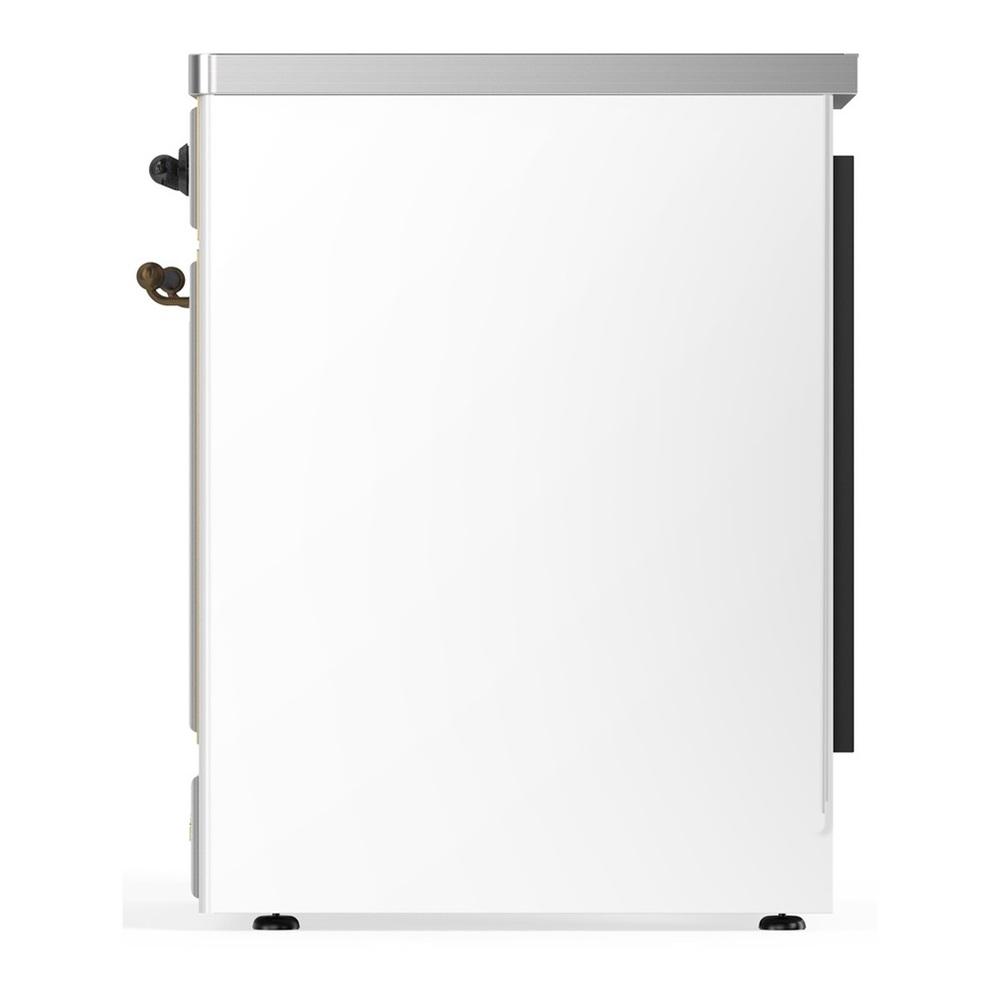 ILVE UMIB30NR3WHB Majestic III 30 inch Induction Range with 4 Elements, 4 cu. ft. Oven Capacity (Triple Glass Door, White, Burnished)