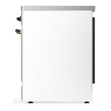 ILVE UMIB30NR3WHB Majestic III 30 inch Induction Range with 4 Elements, 4 cu. ft. Oven Capacity (Triple Glass Door, White, Burnished)