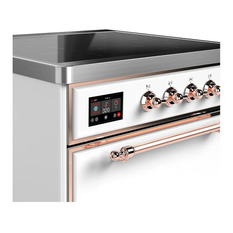 ILVE UMIB30QNR3WHP Majestic III 30 inch Induction Range with 4 Elements, 4 cu. ft. Oven Capacity (Solid Door, White, Copper)