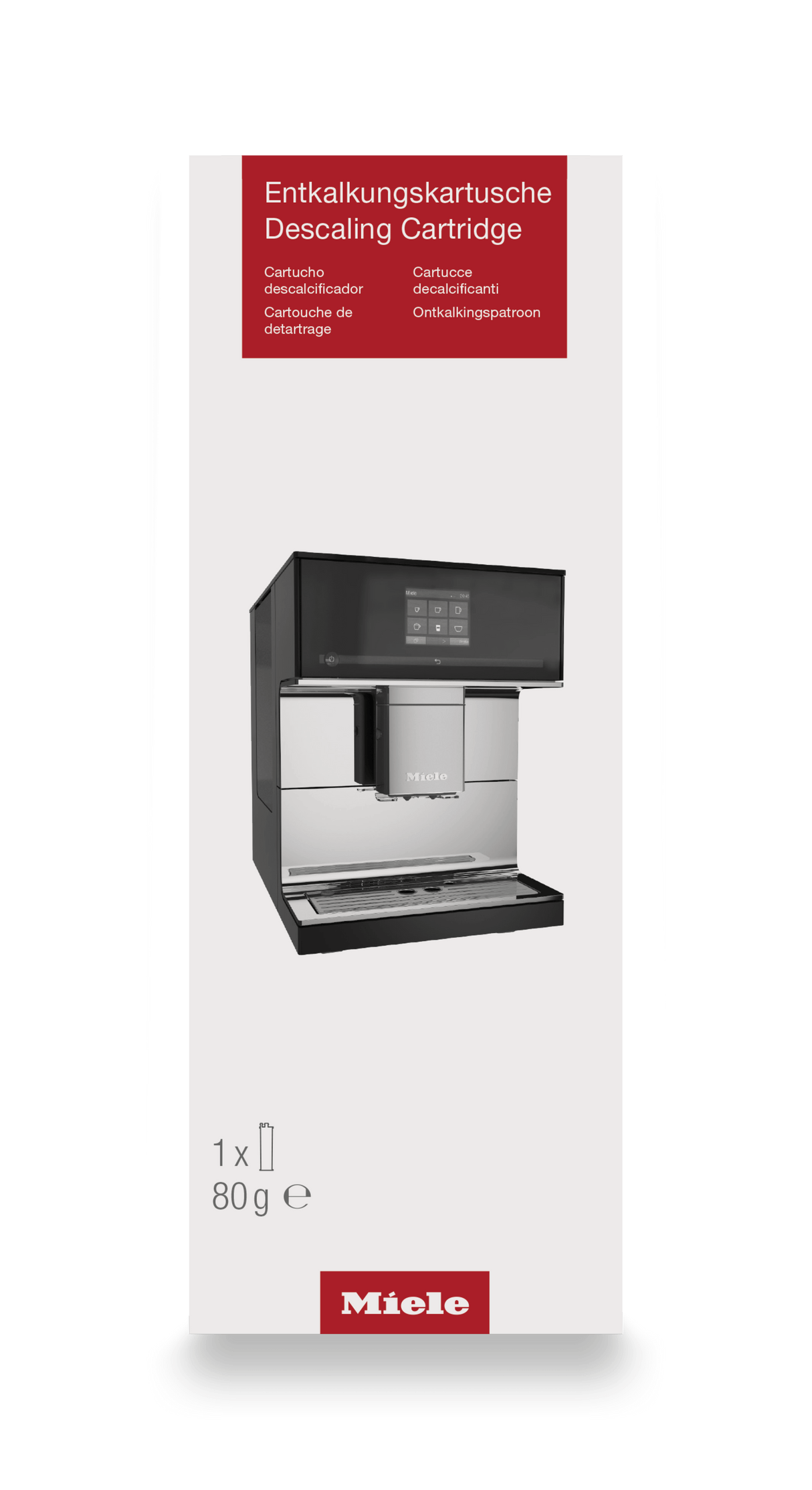 Descaling cartridge - for automatic descaling of Miele coffee machines.