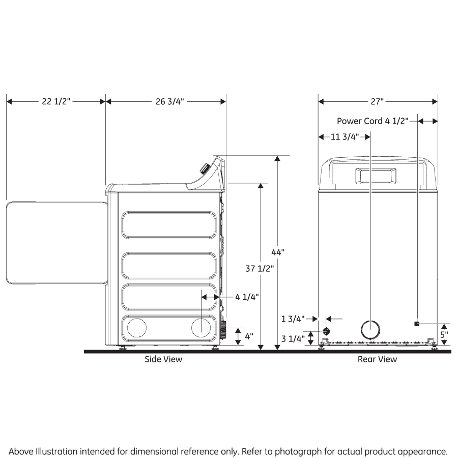 GE 6.2 cu. ft. Capacity Gas&#x00A0;Dryer&#x00A0;with Up To 120 ft. Venting and Shallow Depth&#x200B;