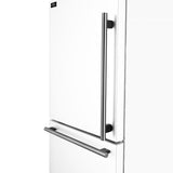 Forno Milano 2-Piece 62-Inch Freestanding Dual Bottom Freezer Refrigerator, White - 34.4 cu.ft, Touch Control, Ice Maker