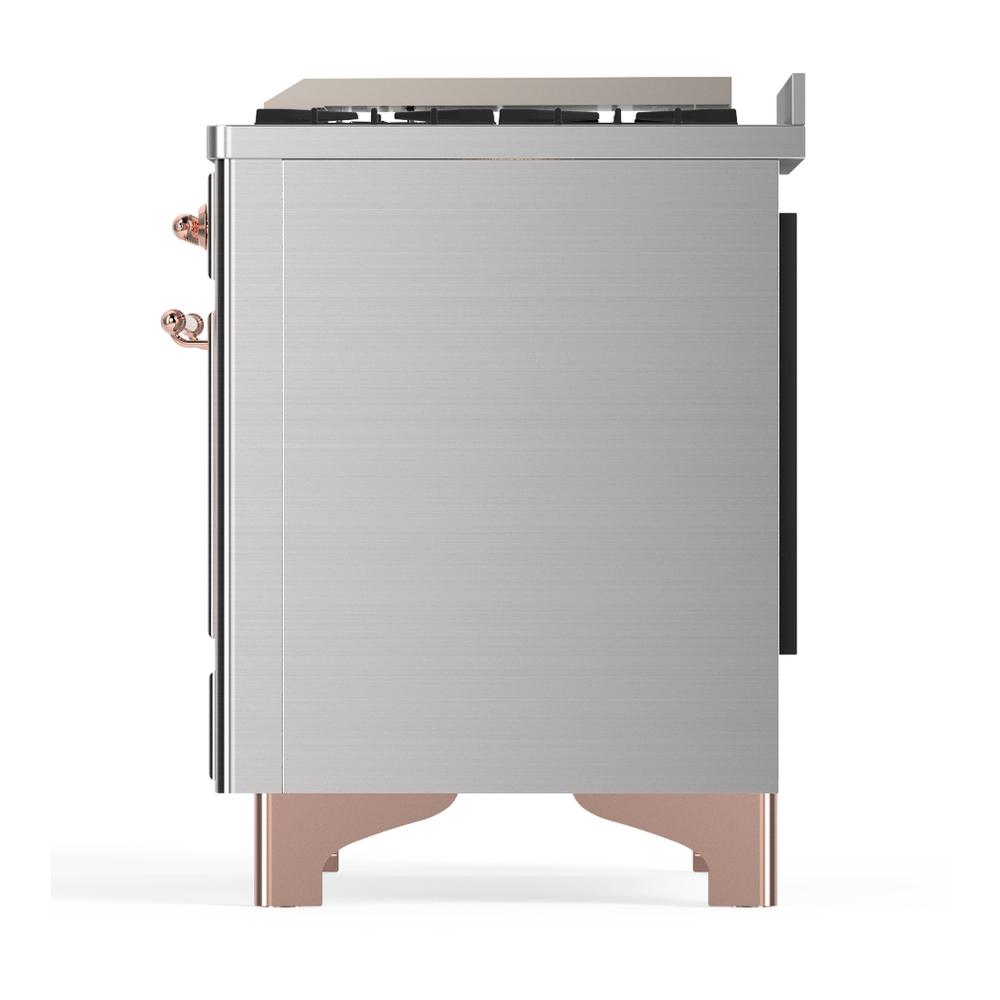ILVE UMD40FNR3SSPLP Majestic III 40 inch Dual Fuel Range with 6 Burners and Griddle, Dual Function Burner up to 25,000 BTU (Liquid Propane, Triple Glass Door, Stainless Steel, Copper)
