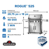 Rogue 525 SB with Range Side Burner , Propane, Stainless Steel